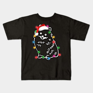 Christmas Lights Pomeranian Kids T-Shirt